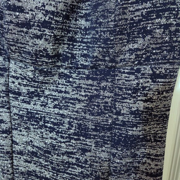Textured Navy & Silver Sparkle Sleeveless Sheath Dress – Size S - Picture 7 of 9